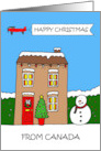 Happy Christmas from Canada Festive House in Snow card