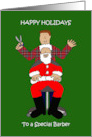 Happy Holidays to Barber card