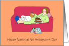 National No Housework Day Lady Relaxing on a Sofa card