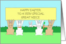 Happy Easter to Great Niece Bunnies Eating Carrots card