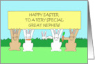 Happy Easter to Great Nephew Bunnies Eating Carrots card