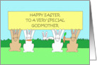 Happy Easter for Godmother Cartoon Bunnies card
