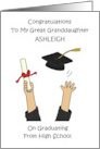 Great Granddaughter Graduation from High School to Personalize card