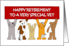 Happy Retirement to Vet Cartoon Animals card