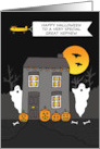 Happy Halloween for Great Nephew Haunted House card