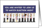 Join Us to Watch Election Night Patriotic Group of People card