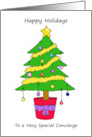 Happy Holidays to Concierge Festive Tree card