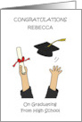 Congratulations on Graduation from High School Any Name card