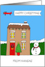 Happy Christmas From Kansas Festive House card