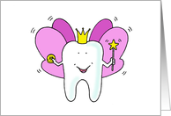 Congratulations from the Tooth Fairy Wings Crown and Wand Cartoon card