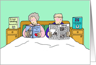 Silver Wedding Anniversary 25 years Cartoon Bedroom Humor card