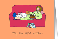 Low Impact Aerobics Cartoon Diet Encouragement Humor card