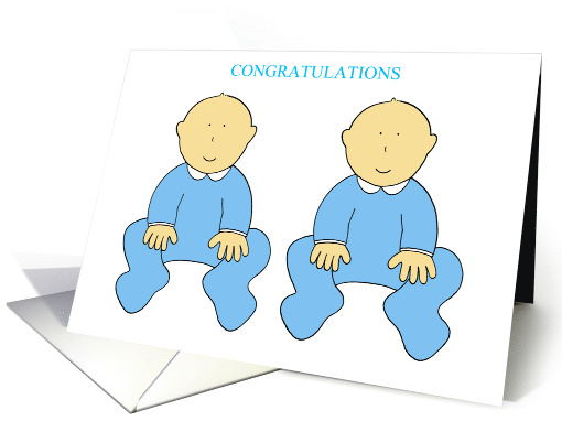 Congratulations on Birth of Your Twin Baby Boys card (1023327)