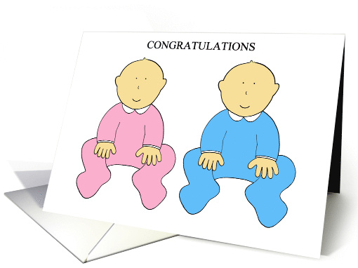 Congratulations on Birth of Your Twins Boy and Girl card (1023335)