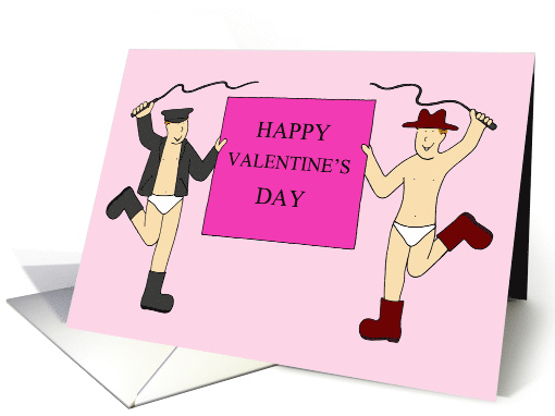 Gay Men in Sexy Outfits Cartoon Valentine Humor card (1034183)