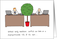 Early Conflict Resolution Business Cartoon Humor card