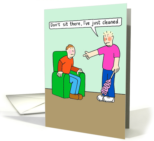 Gay New Home Houseproud Couple Cartoon Congratulations card (1044239)