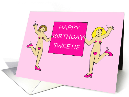 Lesbian Happy Birthday Sweetie Cartoon Dancing Ladies... (1044843)