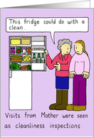 Mother’s Day Cleaning Advice Cartoon Mother and Daughter card