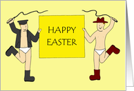 Funny Gay Easter Sexy Cartoon Male Couple card