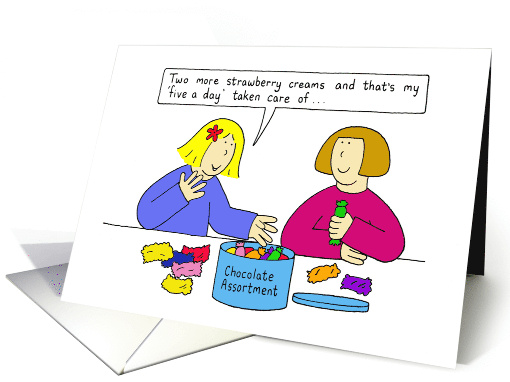 Happy Birthday Sweetie Candy Lover Cartoon Ladies Humor card (1054019)