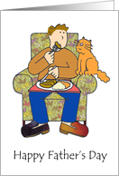 Happy Father’s Day from the Cat Cartoon Ginger Cat Asking for Food card