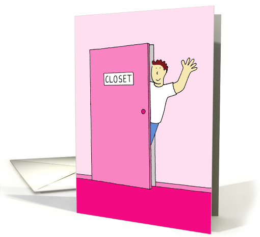 Congratulations on Coming Out of the Closet Cartoon for Gay Male card