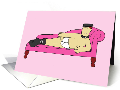 Cartoon Gay Male Biker Nurse Birthday Humor Man in... (1065707)