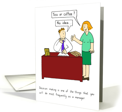 Congratulations on Your Promotion to Manager Office Cartoon card