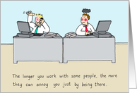 Annoying Co workers Business Cartoon Humor card