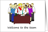 Welcome to the Team Cartoon Group of Diverse Employees card