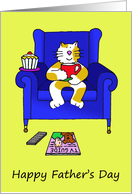 Happy Father’s Day from the Cat Cartoon Cat in an Armchair card