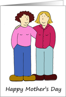 Gay Lesbian Mother’s Day Two Mothers Cartoon Female Couple card