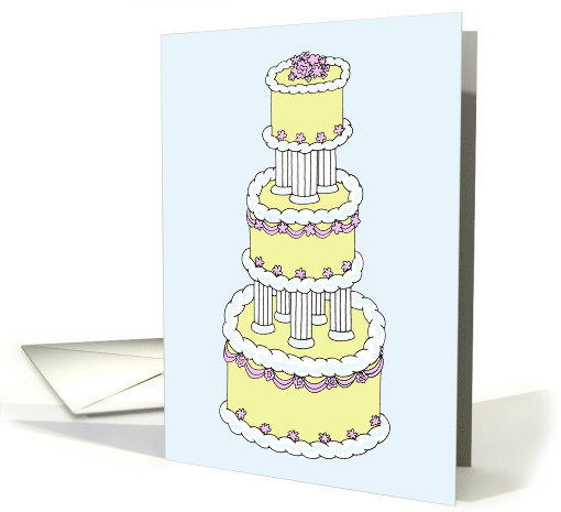 Civil Partnership Wedding Anniversary Stylish Cake card (1085152)