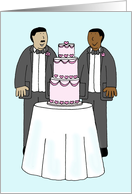 Civil Union or Wedding Congratulations for Asian Male Couple Cartoon card