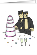 Civil Union Fabulous Gay Male Couple Congratulations Cartoon card