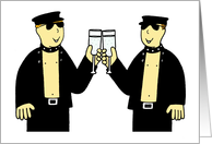 Gay Male Party Invitation Cartoon Men Wearing Leather Outfits card