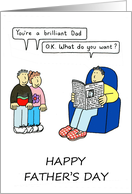 Happy Father’s Day Funny Cartoon Dad with Children card