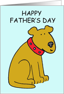 Happy Father’s Day from Cute Cartoon Brown Dog with Red Collar card