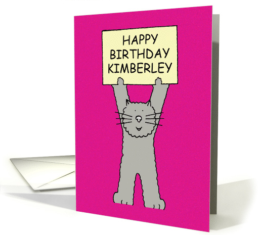 Happy Birthday Kimberley cute cat. card (1099334)