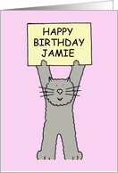 Happy Birthday Jamie cute kitten. card
