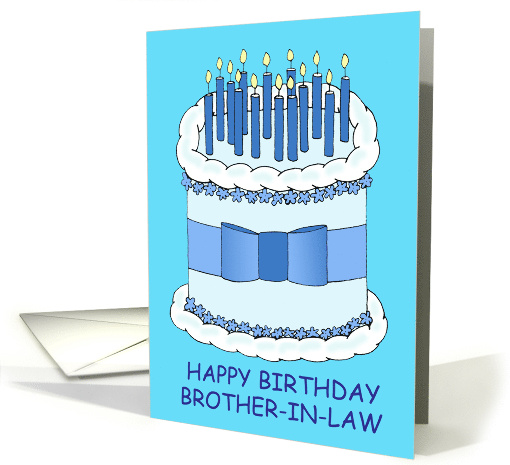 Brother in Law Happy Birthday Cartoon Cake and Candles card (1105598)