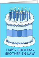 Brother in Law Happy Birthday Cartoon Cake and Candles card