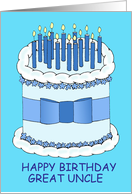 Great Uncle Happy Birthday Cake and Candles card