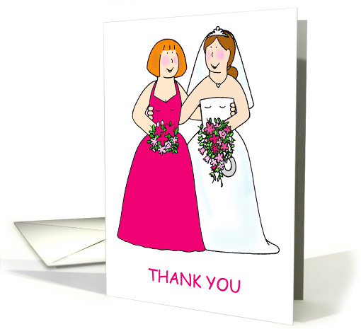 Thank You to Bridesmaid Maid of Honour Cartoon Bride and... (1106398)