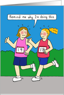 Running Encouragement Cartoon Humor for Women card