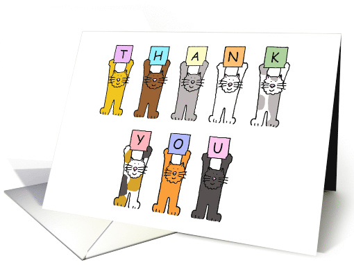Thank You from All of Us from the Group Cartoon Cats card (1135006)