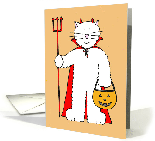 Happy Halloween from the Cat Cartoon Cat with Lantern and... (1139102)