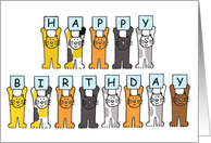 Happy Birthday for Cat Lover from the Cats Cute Cartoon Kittens card
