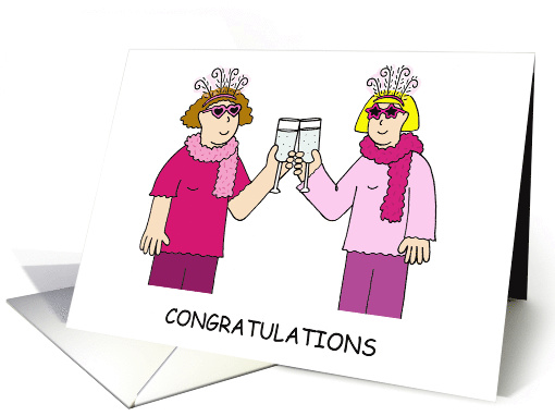 Lesbian Couple Funky Congratulations. card (1142972)